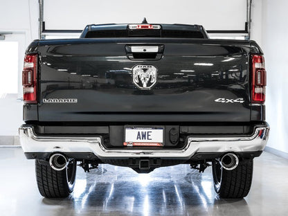 AWE Tuning 19 - 21 RAM 1500 5.7L (w/Cutouts) 0FG Dual Rear Exit Cat - Back Exhaust - Chrome Silver Tips Catback