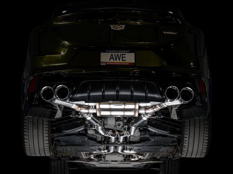 AWE Tuning 2021+ Cadillac CT4 - V Blackwing SwitchPath Exhaust - Chrome Silver Tips Catback