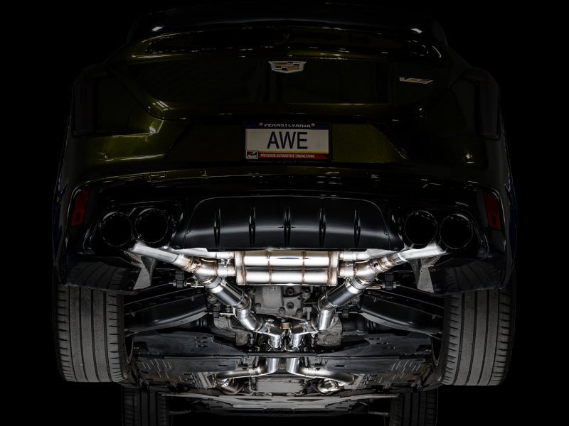AWE Tuning 2021+ Cadillac CT4 - V Blackwing SwitchPath Exhaust - Diamond Black Tips Catback