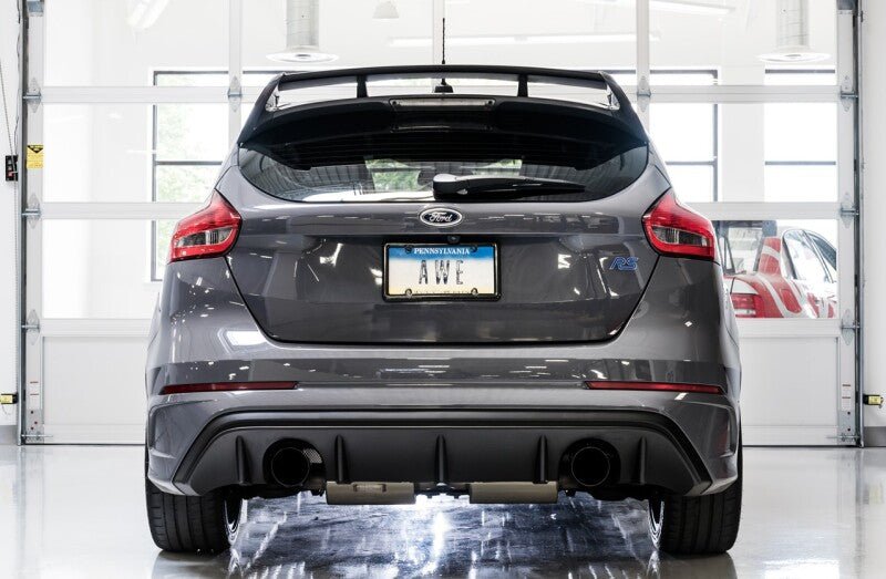 AWE Tuning Ford Focus RS Touring Edition Cat - back Exhaust - Resonated - Diamond Black Tips Catback