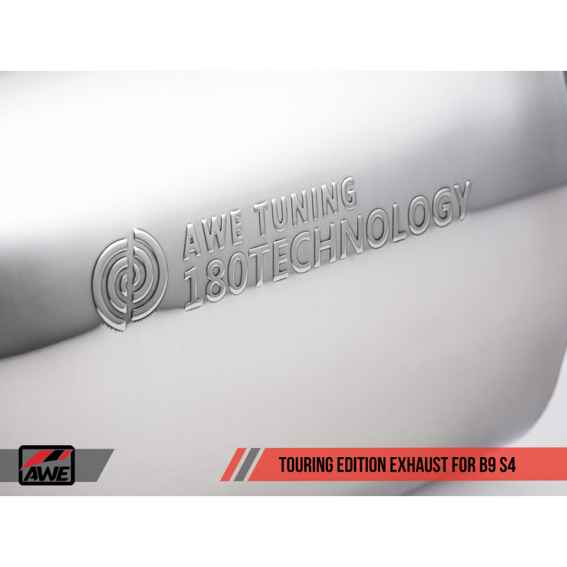 AWE Tuning Audi B9 S4 Touring Edition Exhaust - Non-Resonated (Black 102mm Tips)
