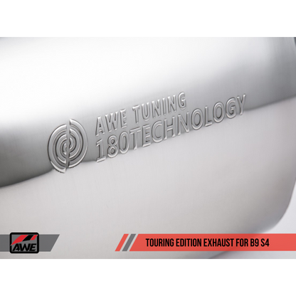 AWE Tuning Audi B9 S4 Touring Edition Exhaust - Non-Resonated (Black 102mm Tips)