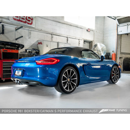 AWE Tuning Porsche 981 Performance Exhaust System - w/Chrome Silver Tips