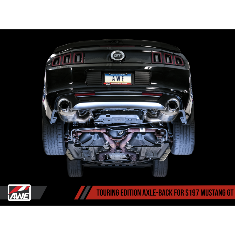 AWE Tuning S197 Mustang GT Axle-back Exhaust - Touring Edition (Chrome Silver Tips)