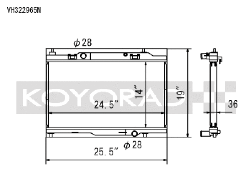 Koyo 14 - 19 Ford Fiesta ST 36mm Hyper Core + NFLO Triple Pass Radiator Radiators Koyo
