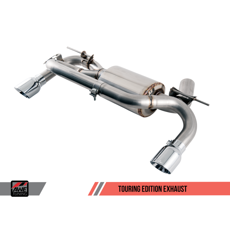 AWE Tuning BMW F3X 335i/435i Touring Edition Axle-Back Exhaust - Chrome Silver Tips (102mm)