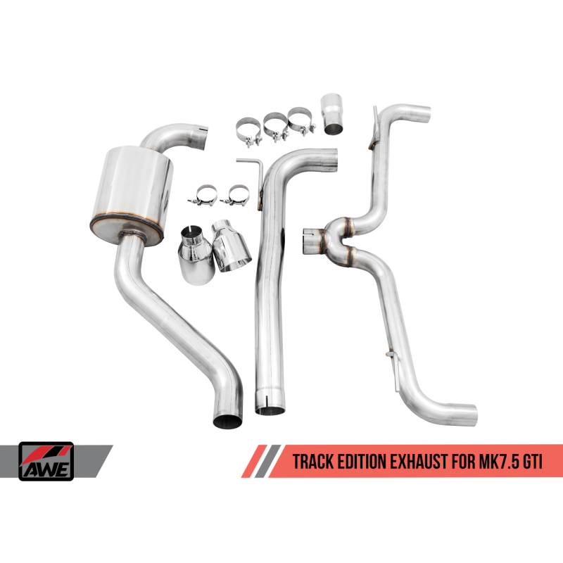 AWE Tuning Volkswagen GTI MK7.5 2.0T Track Edition Exhaust w/Chrome Silver Tips 102mm