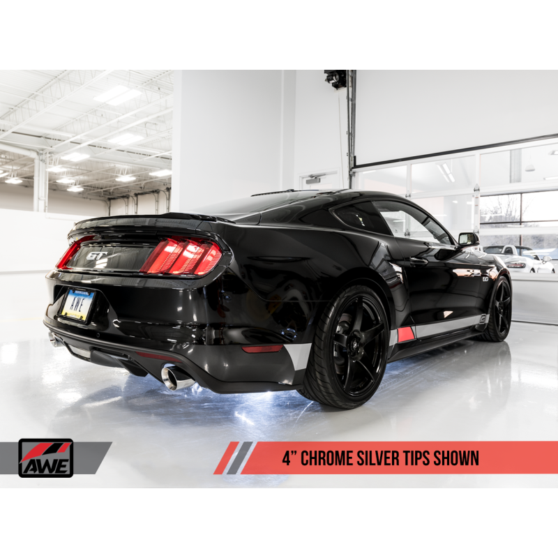AWE Tuning S550 Mustang GT Cat-back Exhaust - Touring Edition (Chrome Silver Tips)
