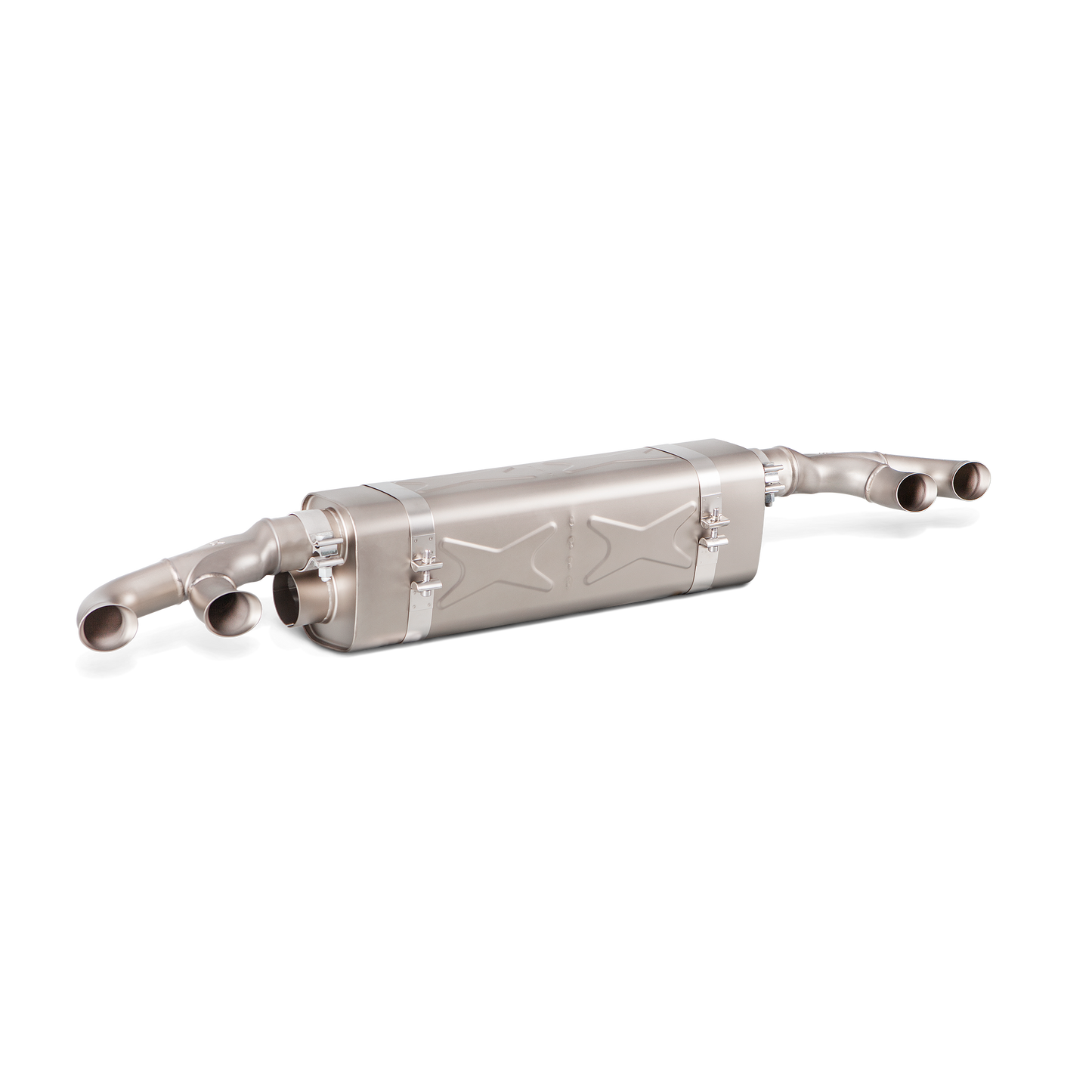 Akrapovič Slip-On Line Exhaust (Titanium) w/Tips & Gloss Diffuser - 2016-2019 Porsche 911 Turbo/Turbo S (991.2)
