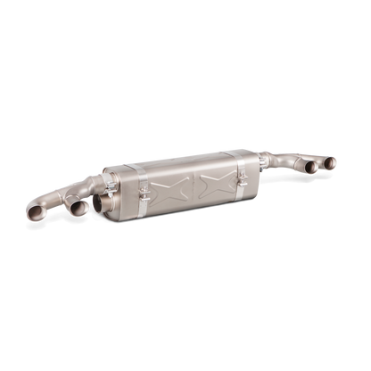 Akrapovič Slip-On Line Exhaust (Titanium) w/Tips & Gloss Diffuser - 2016-2019 Porsche 911 Turbo/Turbo S (991.2)