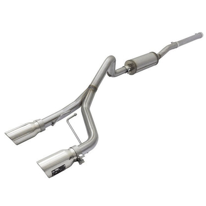 aFe Rebel Series CB 2.5in Dual Center Exit SS Exhaust w/ Polish Tip 07-15 Jeep Wrangler 3.6L/3.8L V6