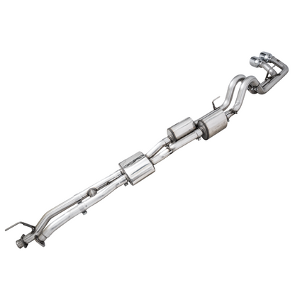 AWE 16-22 Toyota Tacoma 0FG Catback Exhaust w/ BashGuard - Dual Chrome Silver Tips