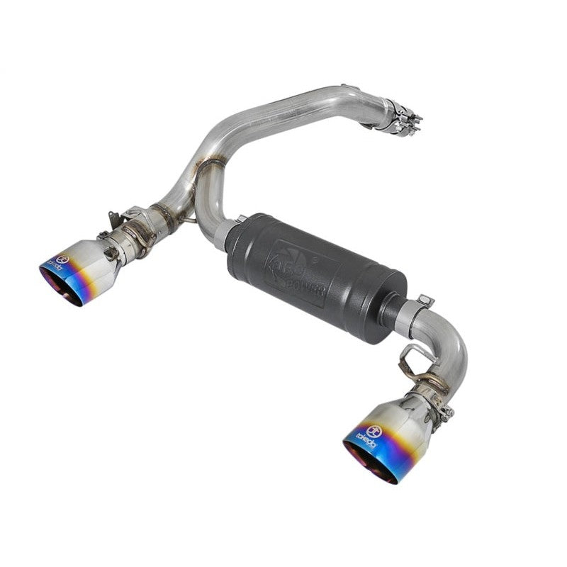 aFe Takeda 3in 304 SS Axle-Back Exhaust System w/ Blue Flame Tip 16-18 Ford Focus RS 2.3L (t)