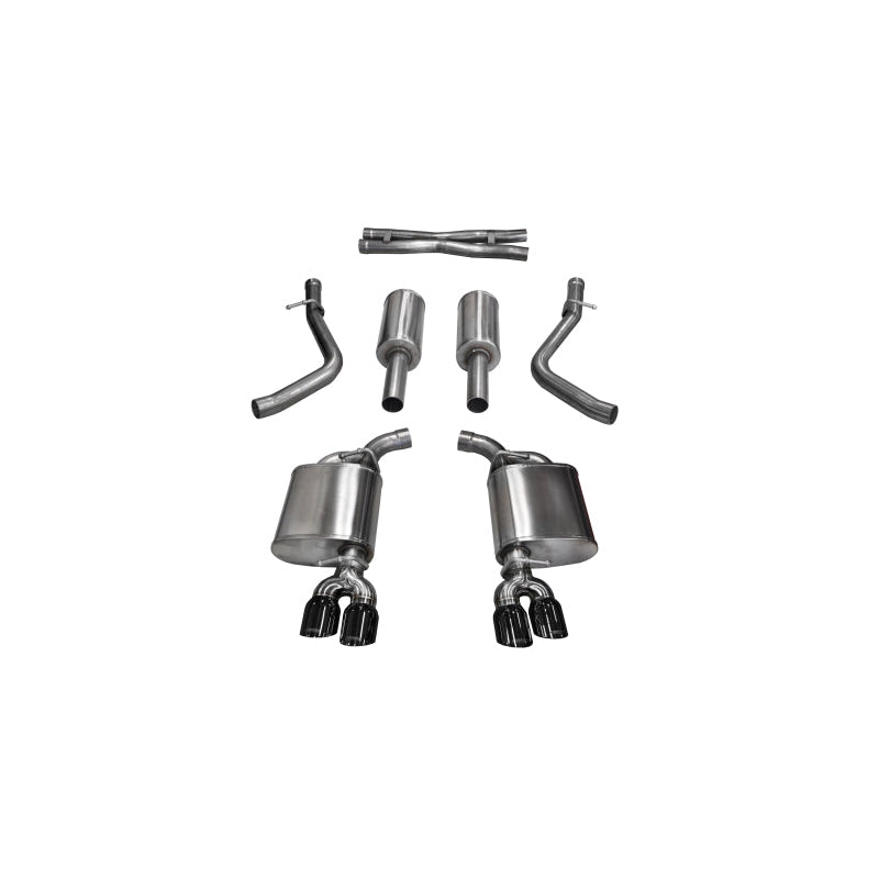 Corsa 15-17 Dodge Challenger Sport Cat-Back Dual Rear Exit with Twin 3.5in Black Pro-Series Tips