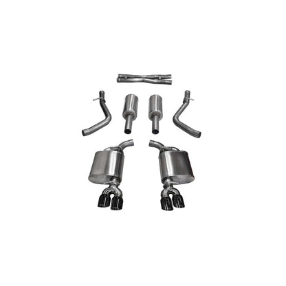 Corsa 15-17 Dodge Challenger Sport Cat-Back Dual Rear Exit with Twin 3.5in Black Pro-Series Tips