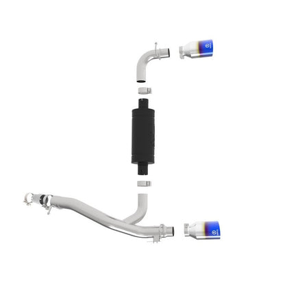 aFe Takeda 3in 304 SS Axle-Back Exhaust System w/ Blue Flame Tip 16-18 Ford Focus RS 2.3L (t)