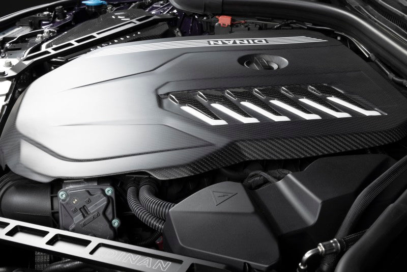 Dinan 19-26 BMW B58D (G01/G02/G20/G22/G23/G26/G42) Matte Carbon Fiber Engine Cover w/Gloss Accents