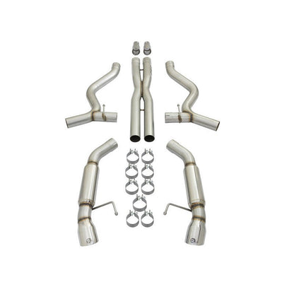 aFe MACHForce XP 3in Aggressive Toned Cat-Back Exhausts w/ Polished Tips 15-17 Ford Mustang V6/V8