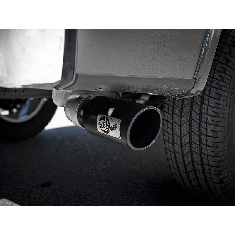 aFe Atlas 4in Aluminized Steel DPF-Back Exh 18-19 Ford F-150 V6-3.0L (td) w/ Black Tip