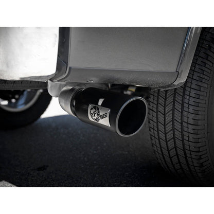 aFe Large Bore-HD 4in 409 SS DPF-Back Exh 18-19 Ford F-150 V6-3.0L (td) w/ Black Tip