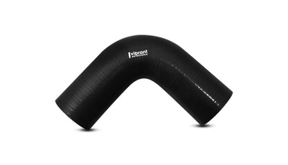 Vibrant 4 Ply Reinforced Silicone Elbow Connector - 1in ID x 8in Leg 90 Deg Elbow (BLACK)