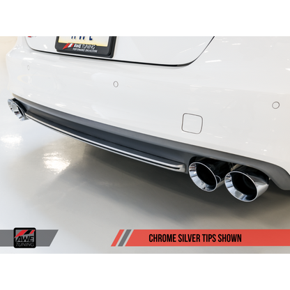 AWE Tuning Audi C7 / C7.5 S7 4.0T Track Edition Exhaust - Chrome Silver Tips