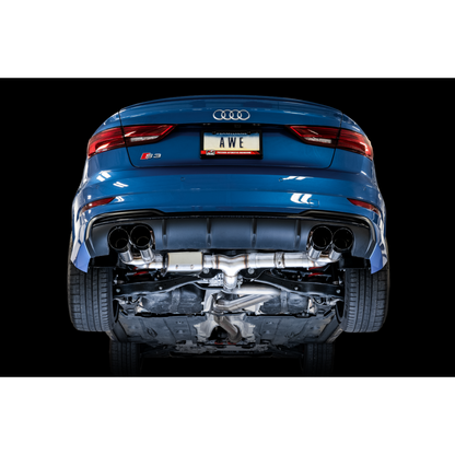 AWE Tuning Audi 8V S3 SwitchPath Exhaust w/Diamond Black Tips 102mm