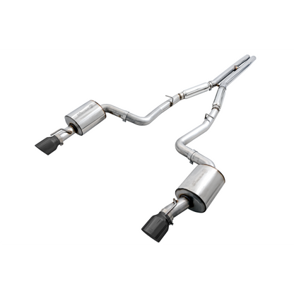 AWE Tuning 2015+ Dodge Charger 6.4L/6.2L Non-Resonated Touring Edition Exhaust - Diamond Blk Tips