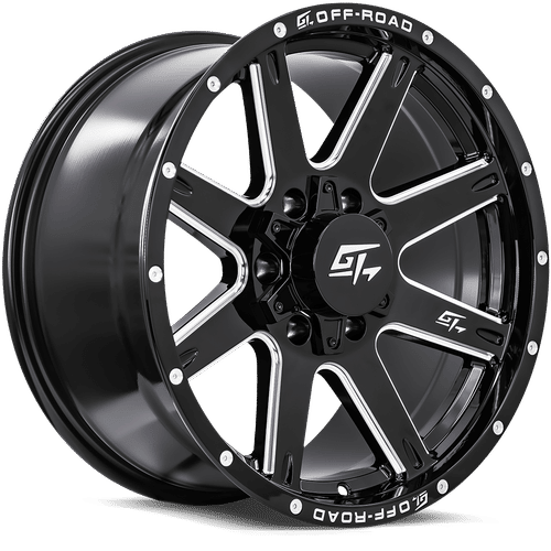 GT Off-Road Invasion Gloss Black Milled Gloss Black Milled 18x9 +12 8x180mm 125.2mm