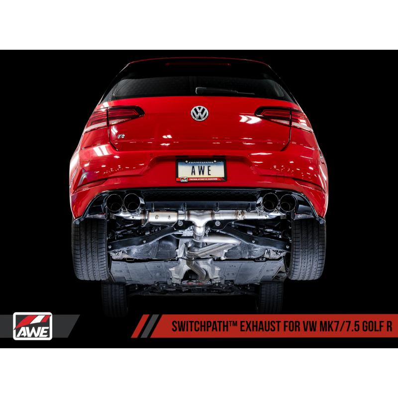 AWE Tuning Volkswagen Golf R MK7.5 SwitchPath Exhaust w/Chrome Silver Tips 102mm