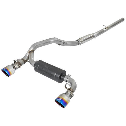 aFe Takeda 3in 304 SS Cat-Back Exhaust System w/ Blue Flame Tip 16-18 Ford Focus RS I4-2.3L (t)