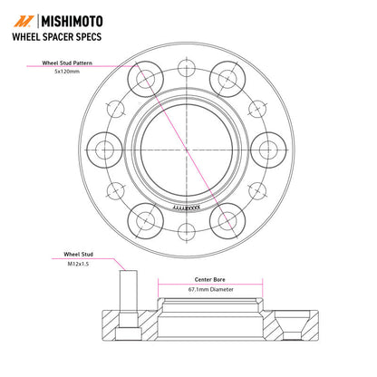 Mishimoto Wheel Spacers - 5x108 - 63.3 - 35 - M12 - Black