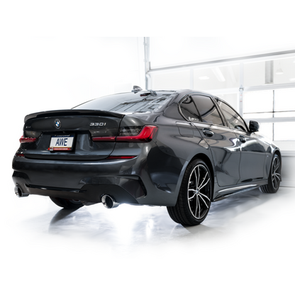 AWE 19-23 BMW 330i / 21-23 BMW 430i Base G2X Touring Axle Back Exhaust - Chrome Silver