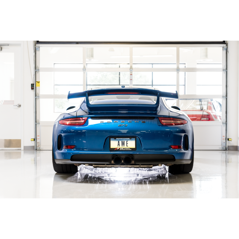 AWE Tuning Porsche 991 GT3 / RS Center Muffler Delete - Diamond Black Tips