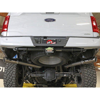 aFe Vulcan 3in 304 SS Cat-Back Exhaust 2021 Ford F-150 V6 2.7L/3.5L (tt)/V8 5.0L w/ Black Tips