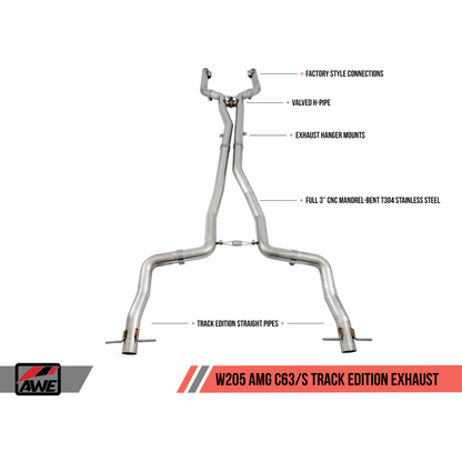 AWE Tuning Mercedes-Benz W205 AMG C63/S Sedan Track Edition Exhaust System (no tips)
