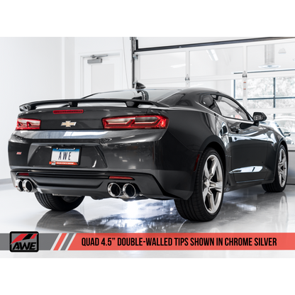 AWE Tuning 16-19 Chevrolet Camaro SS Axle-back Exhaust - Track Edition (Quad Chrome Silver Tips)