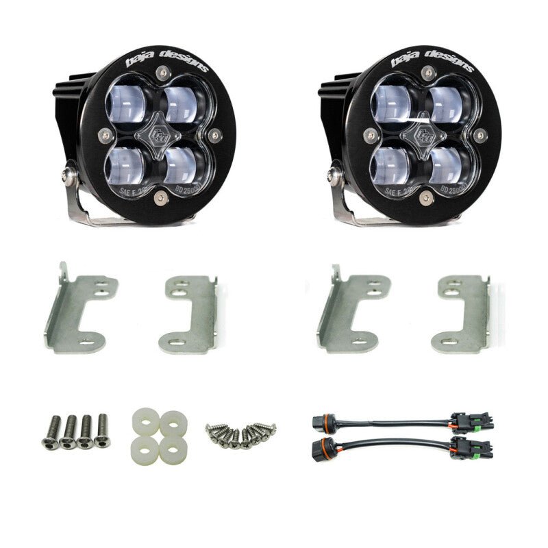 Baja Designs 07 - 09 Wrangler JK w/OE Bumper Squadron R SAE Fog Pocket Kit - Clear - Light Bars & Cubes - Baja Designs