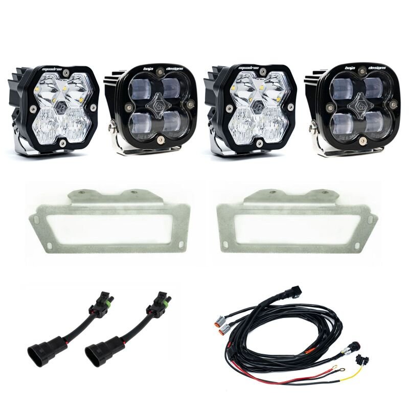 Baja Designs 10 - 18 Dodge Ram 2500/3500 / 09 - 12 Ram 1500 Squadron SAE 2.0 Fog Kit (SAE Fog) - Clear - Fog Lights - Baja Designs