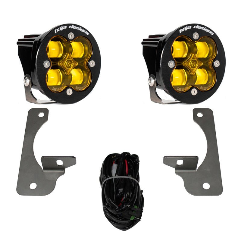Baja Designs 10 - 18 Jeep JK Rubicon Squadron R SAE Light Kit - Amber - Light Bars & Cubes - Baja Designs