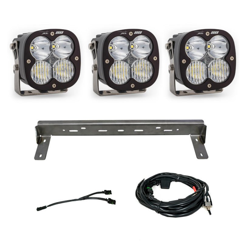 Baja Designs 15 - 19 Chevy Silverado 2500/3500HD XL80 LED Bumper Kit (Drvg/Racer Spot/Wide Cornering) - Light Bars & Cubes - Baja Designs