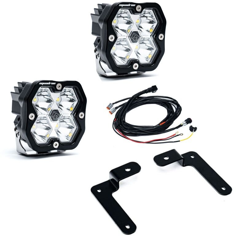 Baja Designs 18 - 25 Jeep JL/JT / 20 - 25 Gladiator Squadron 2.0 A - Pillar Sportsmen Kit (Spot) - Clear - Light Bars & Cubes - Baja Designs