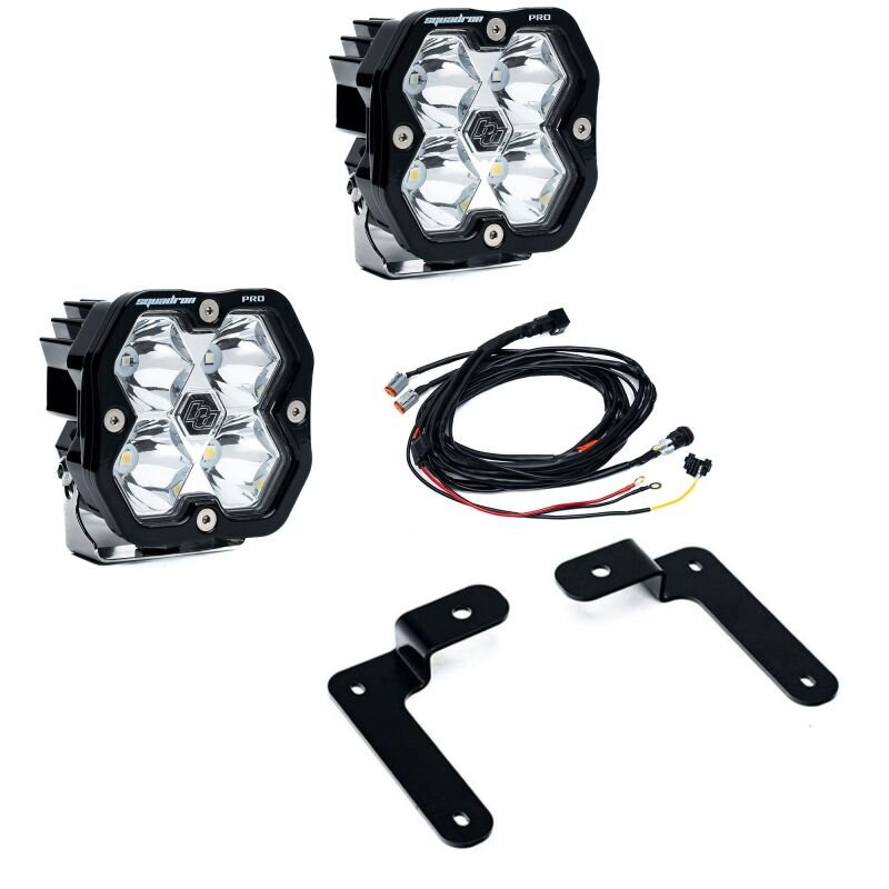 Baja Designs 18 - 25 Jeep JL/JT Squadron Pro 2.0 A - Pillar Kit (Spot) - Clear - Light Bars & Cubes - Baja Designs