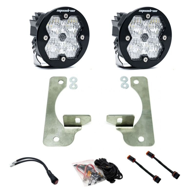 Baja Designs 18 - 25 JL/JT / 20 - 25 Gladiator Rubicon Bumper Squadron - R Sport 2.0 Fog Kit (WC) - Clear - Fog Lights - Baja Designs