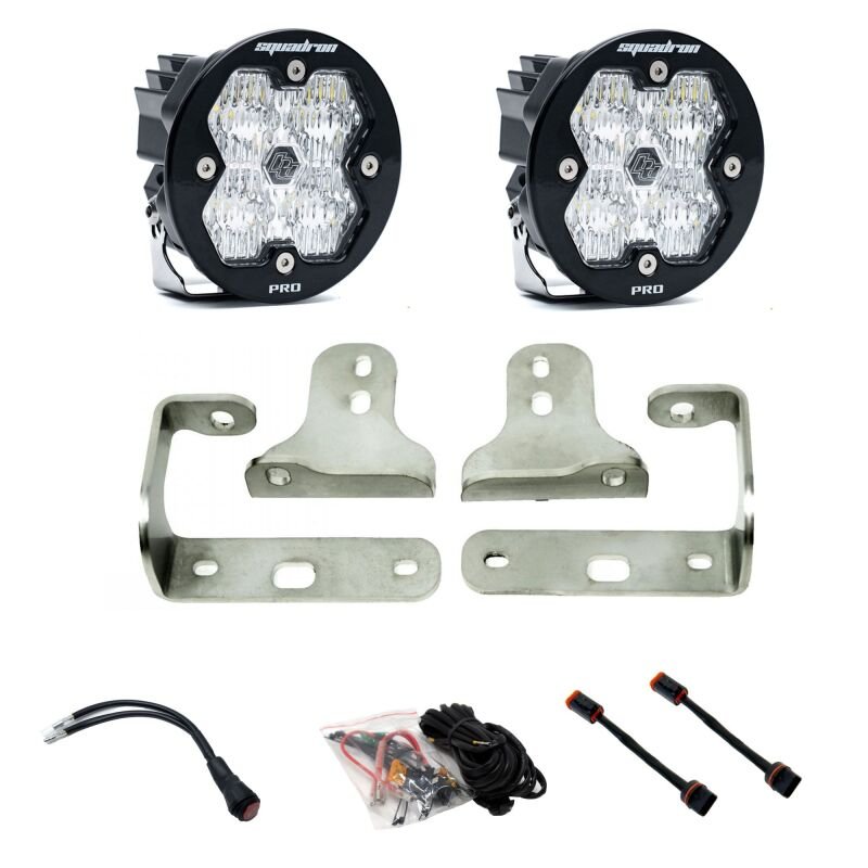 Baja Designs 18 - 25 JL/JT / 20 - 25 Gladiator Squadron - R Pro 2.0 Fog Kit OE Sport Bumper (WC) - Clear - Fog Lights - Baja Designs