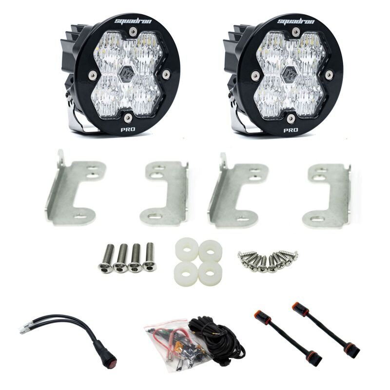 Baja Designs 18 - 25 JL/JT / 20 - 25 Gladiator Squadron - R Pro 2.0 Fog Pkt Kit OE Sahara Bmpr (WC) - Clear - Fog Lights - Baja Designs
