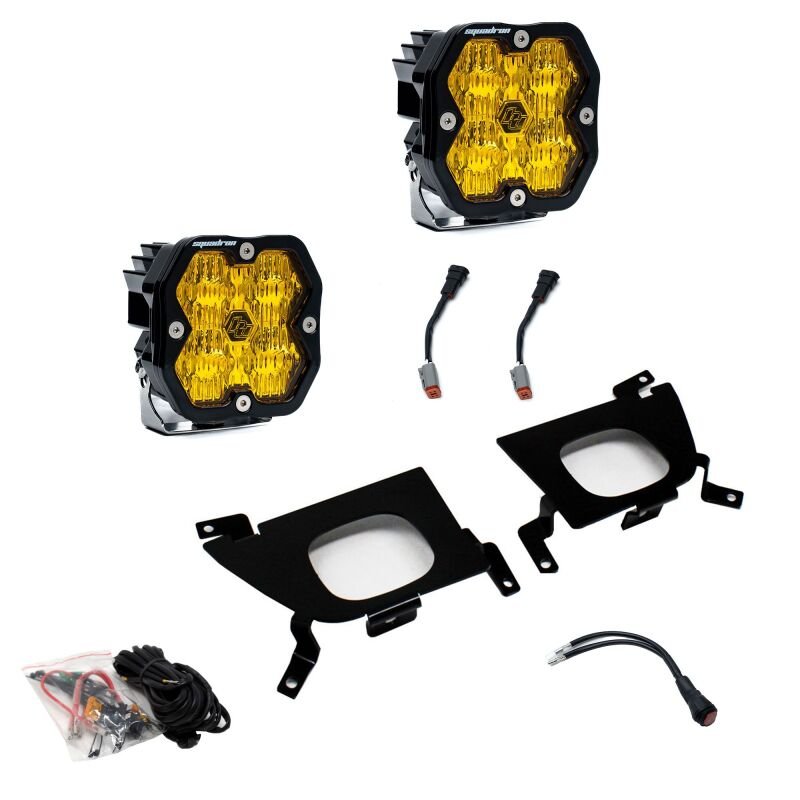 Baja Designs 19 - 22 Chevy 1500 / 20 - 22 2500/3500 Squadron Sport 2.0 Fog Pocket Kit (WC) - Baja Amber - Fog Lights - Baja Designs
