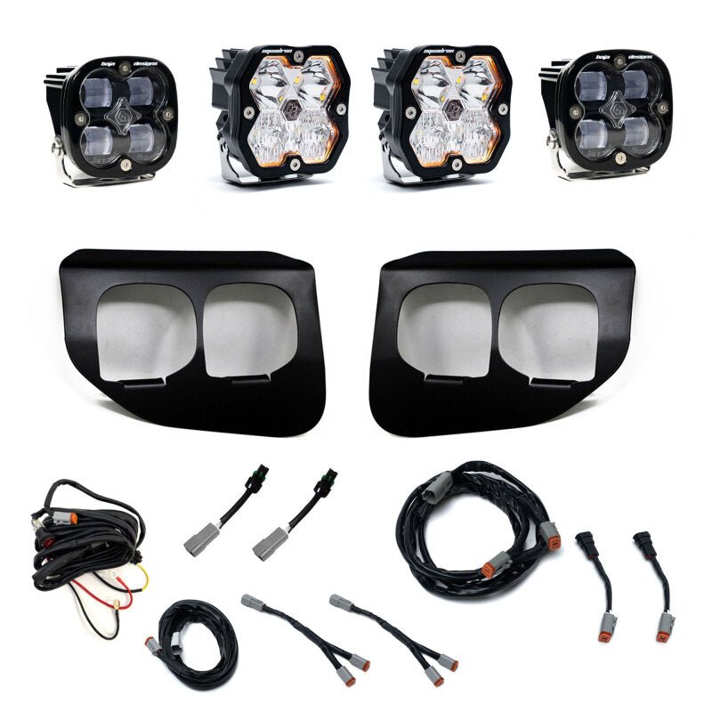 Baja Designs 20 - 22 Ford SD Squadron 2.0 SAE/Sport Dual Fog Pocket Kit (Driving/Combo) - Clear - Fog Lights - Baja Designs