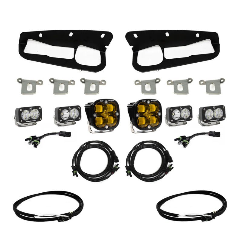 Baja Designs 2021+ Ford Bronco Amber SAE Fog Pocket Kit w/Upfitter - Fog Lights - Baja Designs