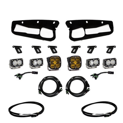 Baja Designs 2021+ Ford Bronco Amber SAE Fog Pocket Kit w/Upfitter - Fog Lights - Baja Designs